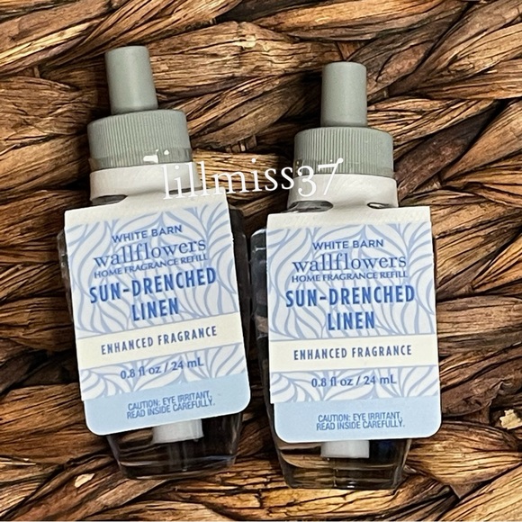 2X SUN DRENCHED LINEN Bath & Body Works Wallflower Refill Bulb Bundle - Picture 4 of 4
